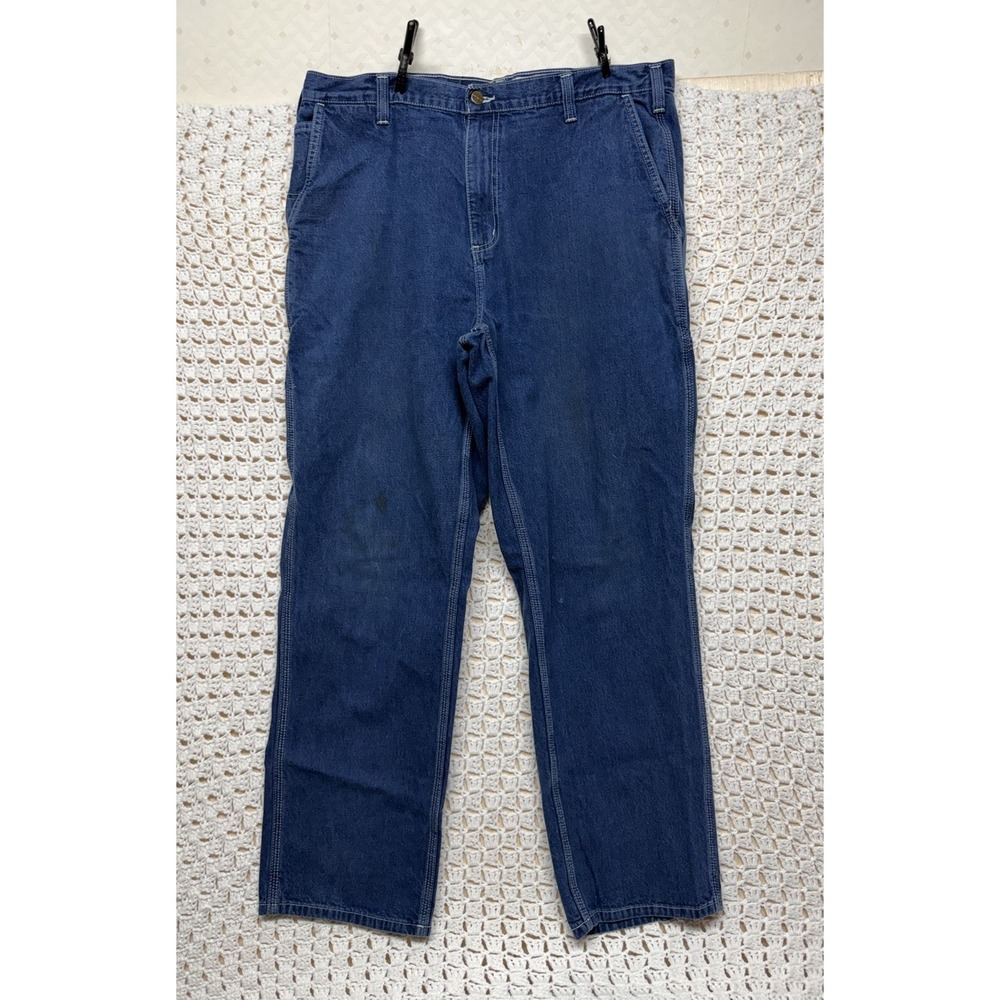 Carhartt Dungaree Fit Carpenter Jeans Mens 38x32  Blue Denim Straight Leg  Work